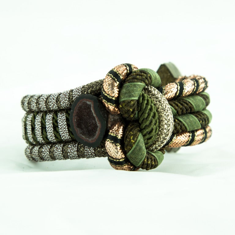 Alex & Lee Signature Knot Cord Metallic and Amethyst Druzy Bracelet
