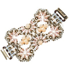 Stunning Crystals and Beads Bow Bracelet