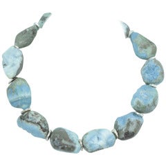 Exquisite Opal Beads and Sterling Silver Necklace