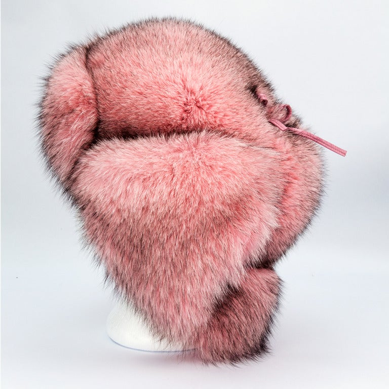 Wonderful Large Pink Fox Fur Trapper Hat at 1stDibs | large trapper hat