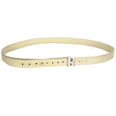 GUCCI Leather and Sterling Silver Initial R Belt 8
