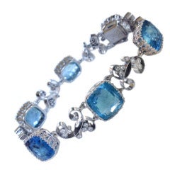 Dalben Aquamarine Diamond Gold Bracelet 5