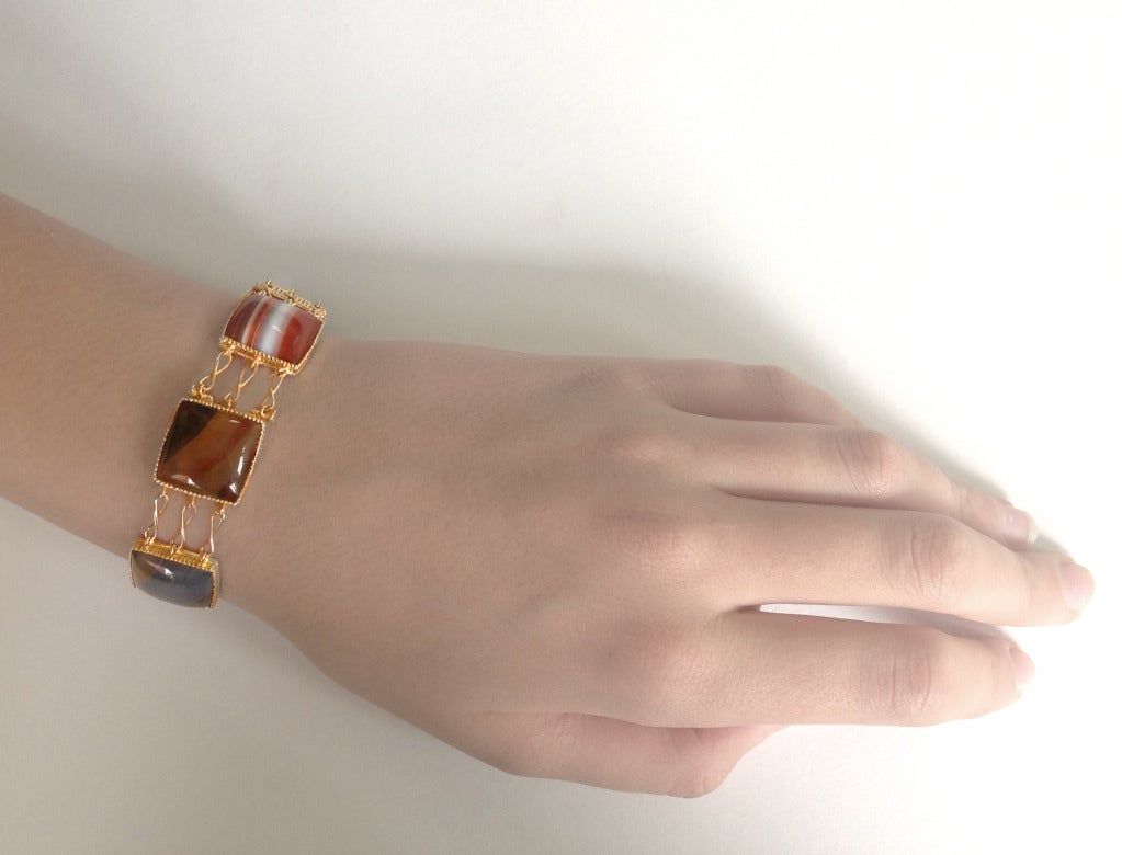 Bracelet à maillons en or rose et agate Dalben Neuf - En vente à Como, IT