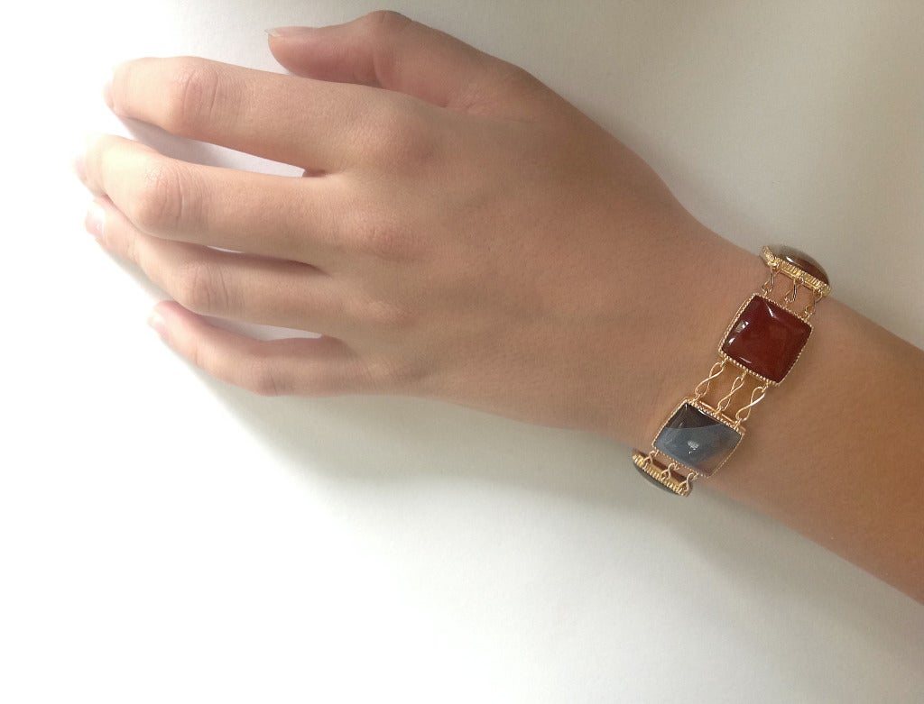Dalben Agate Rose Gold Link Bracelet In New Condition For Sale In Como, IT