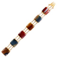 Dalben Agate Rose Gold Link Bracelet 6