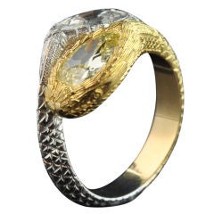 HANCOCKS Diamond & yellow diamond snake ring
