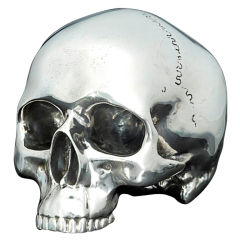 Hancocks Sterling Silver Model of a Human Skull