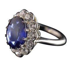 HANCOCKS 6.08ct Burma Sapphire & Diamond Cluster Ring