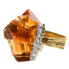 GRIMA Gold, Citrine & Diamond Cocktail Ring