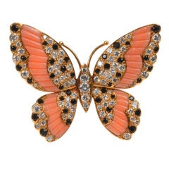 Vintage VAN CLEEF & ARPELS Gem-Set Butterfly Brooch/Pendant