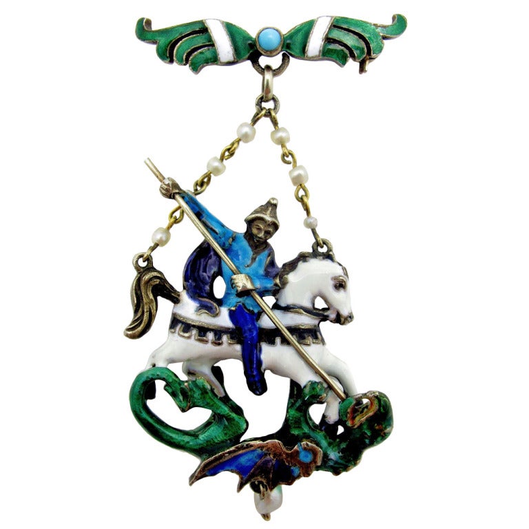Austro-Hungarian Enameled Silver Pendant