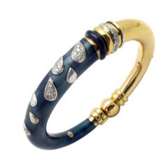 Nouvelle Bague Diamond and Enamel Bangle