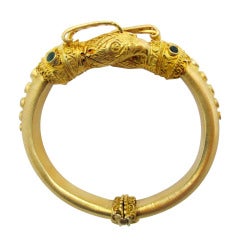 Zolotas Eagle's Head Diamond and Emerald Bracelet