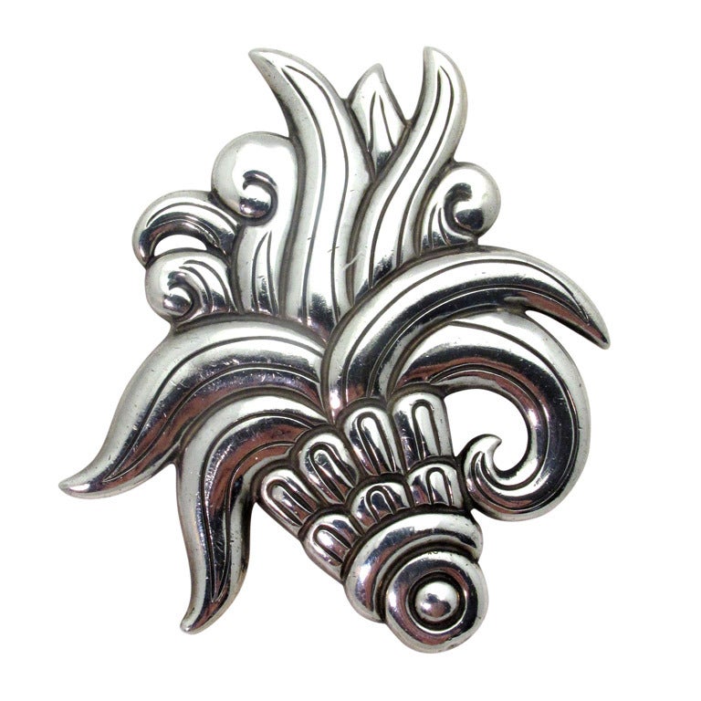 Rare 1940s Hector Aguilar Silver Brooch