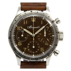 Vintage Breguet Stainless Steel Aeronaval Type XX Chronograph Wristwatch