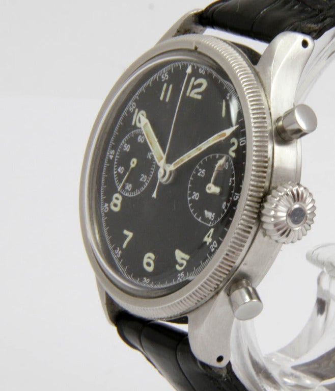 Breguet Stainless Steel Aeronavale Pilot's Chronograph Wristwatch In Good Condition In Munich, Bavaria