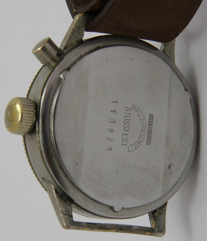 Hanhart Stainless Steel Military Aviator's Single-Button Chronograph Wristwatch 1