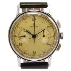 Omega Edelstahl-Chronograph-Armbanduhr Ref 2381