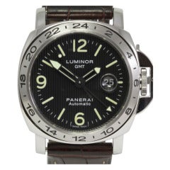 Vintage Panerai Stainless Steel Luminor GMT PAM 29a Wristwatch