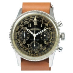 Retro Breitling Stainless Steel Navitimer Chronograph Wristwatch