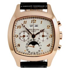 Patek Phillipe Rose Gold Perpetual Calendar Chorograph Wristwatch Ref 5020R