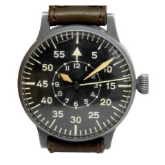 Laco-Durowe Aviator-Armbanduhr aus Edelstahl Ref 23883