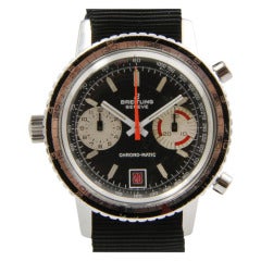 Retro Breitling Stainless Steel Chrono-Matic Chronograph Wristwatch