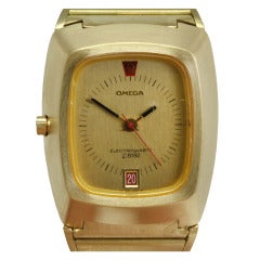 Retro Omega Yellow Gold Elektroquartz f8192 Wristwatch