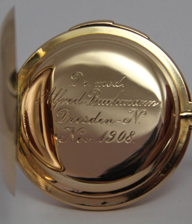 A. Lange & Söhne Pink Gold Quarter Repeating Hunting Cased Pocket Watch For Sale 1