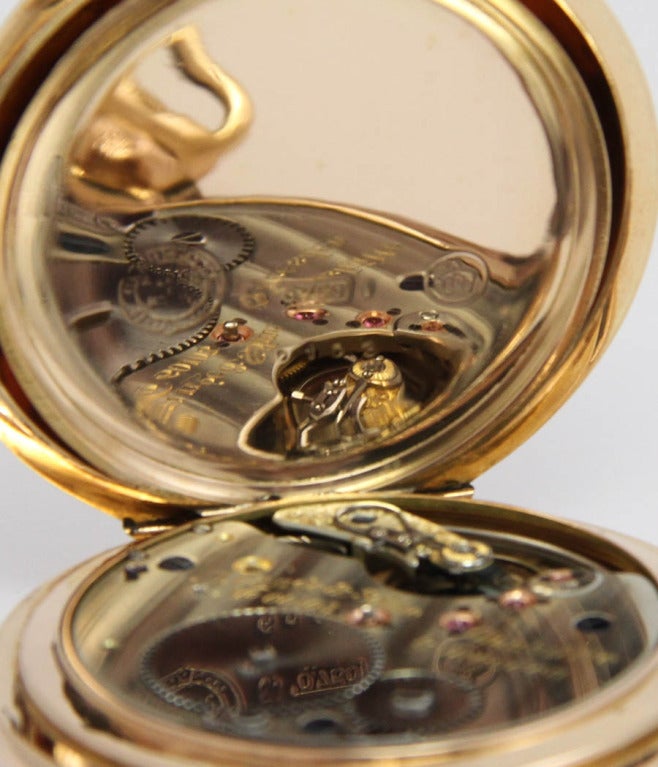 A. Lange & Söhne Pink Gold Quarter Repeating Hunting Cased Pocket Watch For Sale 3
