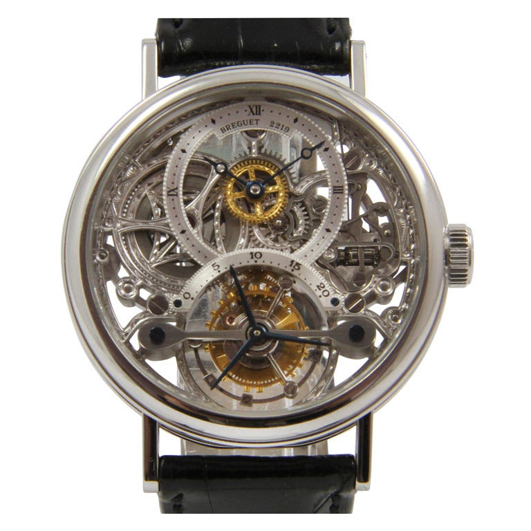 Breguet Platinum Skeleton Tourbillon Wristwatch Ref 3355