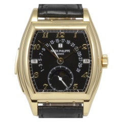 Vintage Patek Philippe Yellow Gold Perpetual Calendar Minute Repeater Wristwatch Ref 5013J