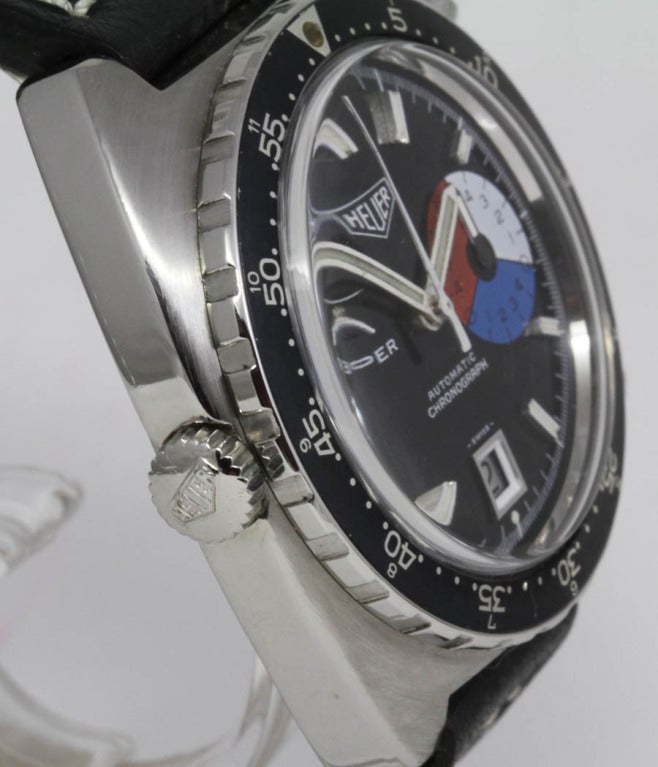 Heuer Stainless Steel Skipper Regatta Chronograph Wristwatch