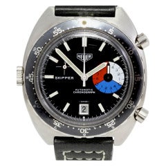 Heuer Stainless Steel Skipper Regatta Chronograph Wristwatch