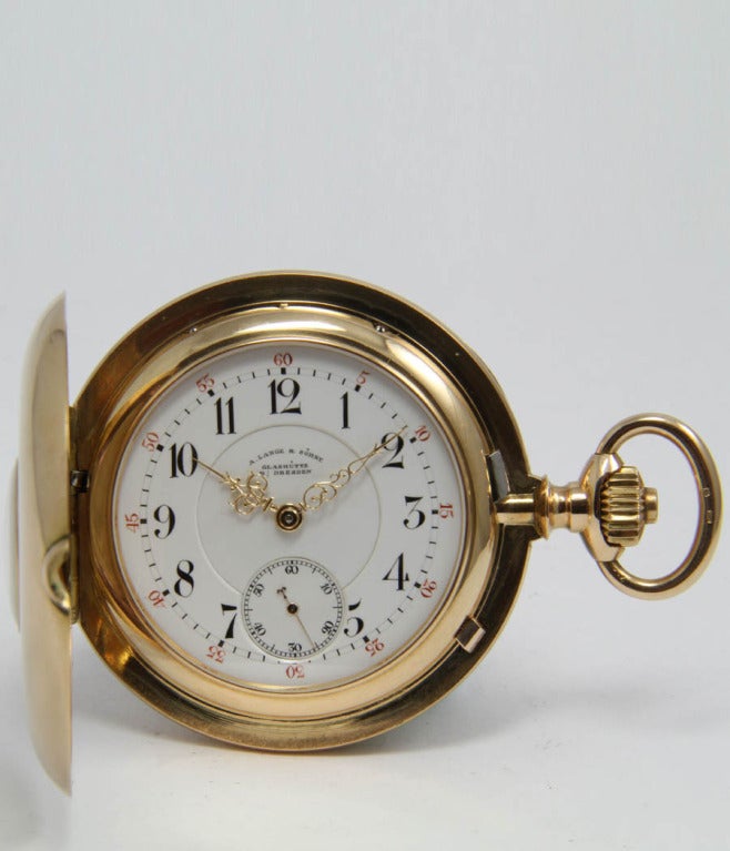 Victorian A. Lange & Söhne Rose Gold Demi-Hunting Cased Pocket Watch