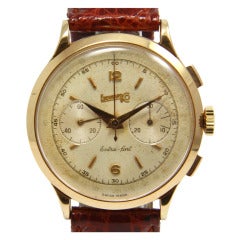 Vintage Eberhard Rose Gold Extra-Fort Chronograph Wristwatch