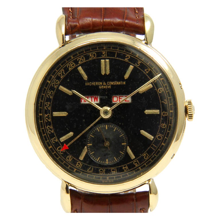Vacheron and Constantin Yellow Gold TripleCalendar Wristwatch with