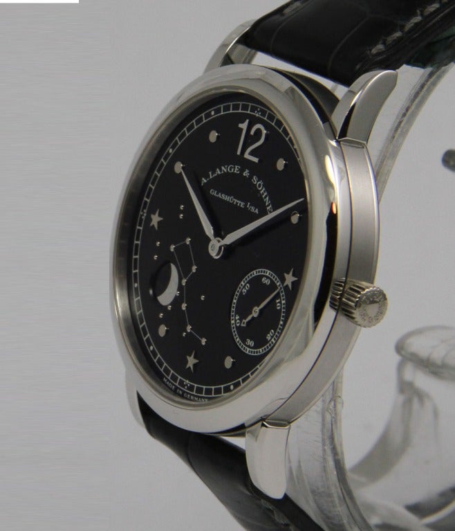 A. Lange & Sohne Platinum 1815 Wristwatch with Moonphases circa 2000 In Excellent Condition In Munich, Bavaria