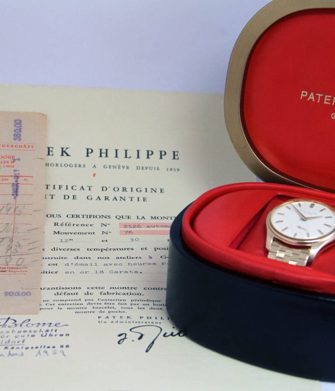Patek Philippe Yellow Gold Automatic Wristwatch with Enamel Dial Ref 2526 6