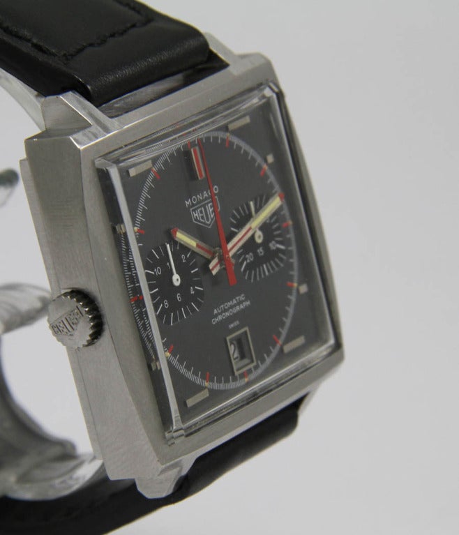 Heuer Stainless Steel Monaco Chronograph Wristwatch Ref 1133