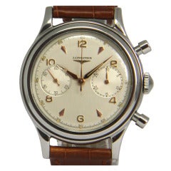 Longines Stainless Steel Chronograph Wristwatch at 1stDibs