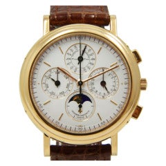 Vintage Vacheron Constantin Rose Gold Patrimony Perpetual Calendar Chronograph Wristwatch