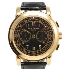 Retro Patek Philippe Yellow Gold Oversized Chronograph Wristwatch Ref 5070J