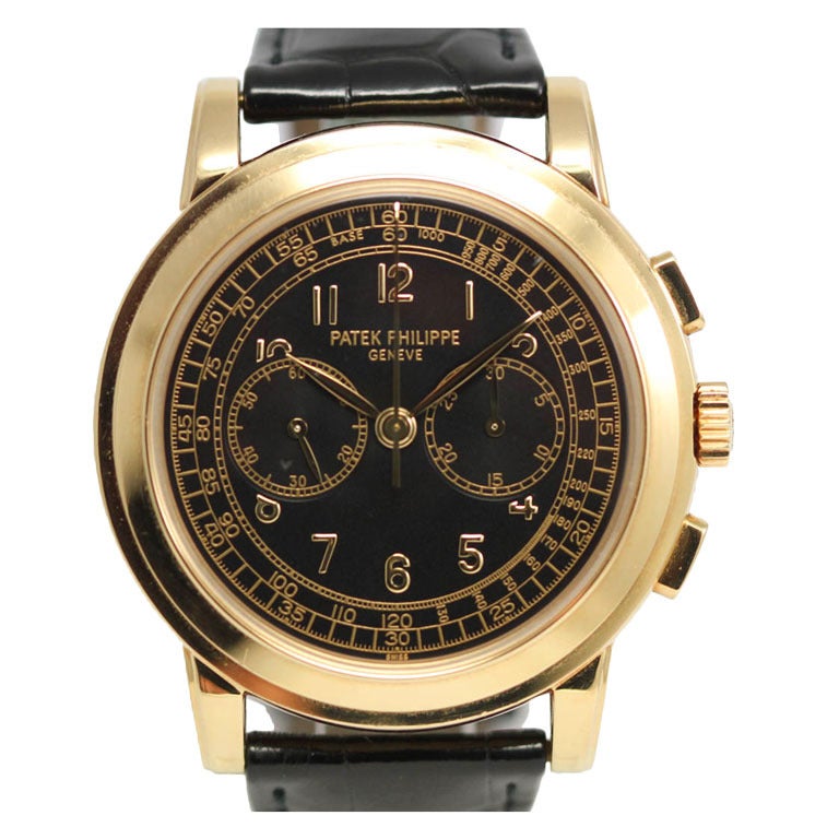 Patek Philippe Yellow Gold Oversized Chronograph Wristwatch Ref 5070J