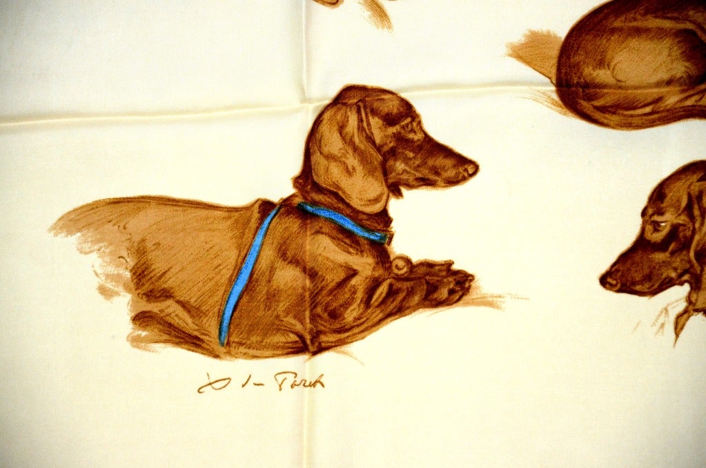  Écharpe Hermès - Les Teckels  Dashshund Pour femmes 