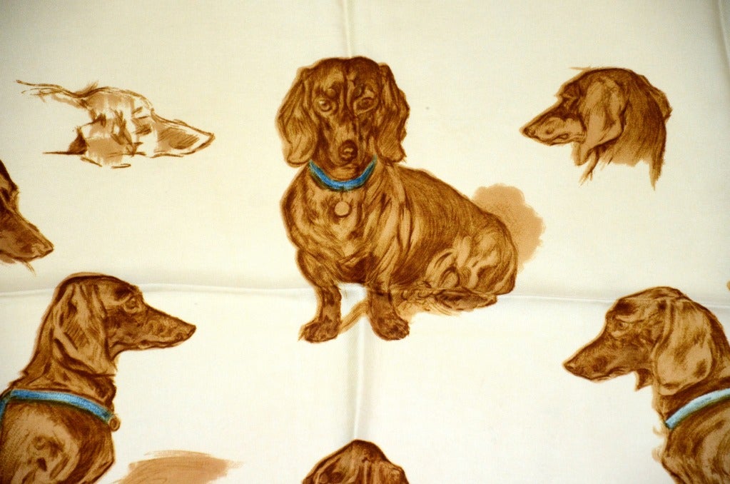 Écharpe Hermès - Les Teckels  Dashshund 1