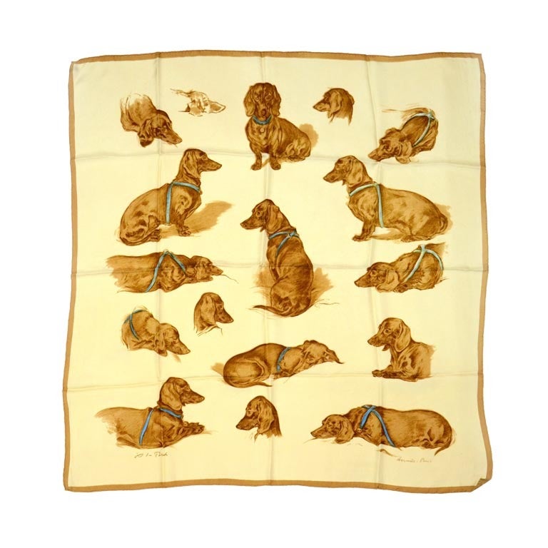 Écharpe Hermès - Les Teckels  Dashshund