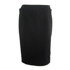 Vintage Yves Saint Laurent Black Velvet Skirt