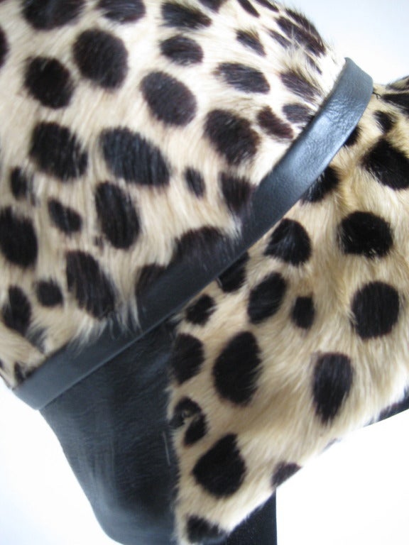 1960s Leopard Fur and Leather Hat at 1stdibs