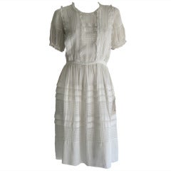 Antique 1920s Silk Linen Dress